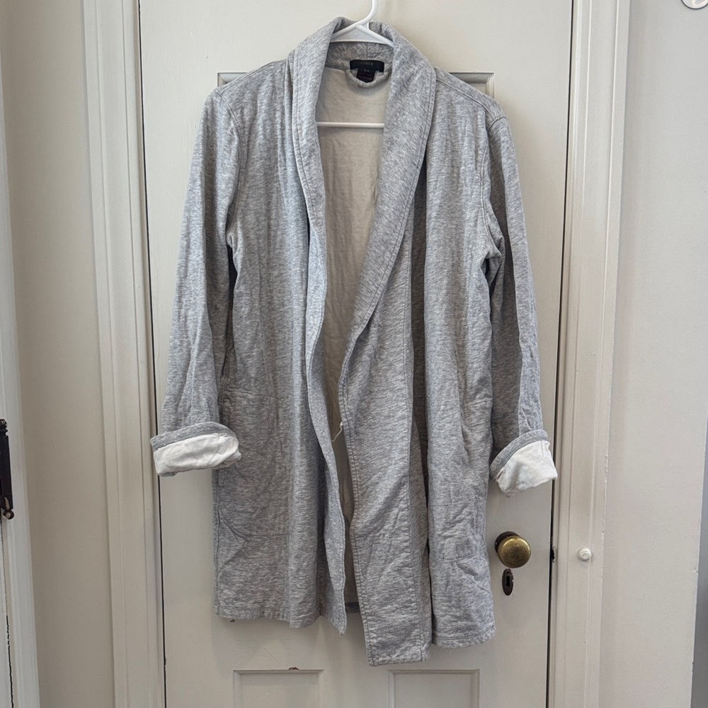 J. Crew Light Gray Shawl Collar Cardigan